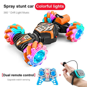Planet Gates 2023 Newest RC Stunt Car 2.4G Remote Control Cars RC Watch Gesture Sensor LED Rotation Gift Electronic Toy for Kids Boys
