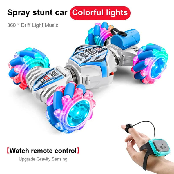 Planet Gates 2023 Newest RC Stunt Car 2.4G Remote Control Cars RC Watch Gesture Sensor LED Rotation Gift Electronic Toy for Kids Boys