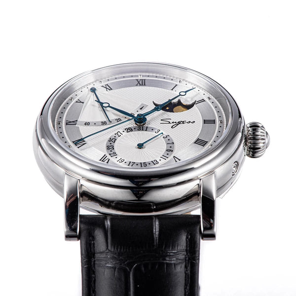 Planet Gates 2023 Sugess Watch of Men Automatic Mechanical Moon-Phase Wristwatches Power Reserved  Sapphire WaterResistant Tianjin Movement