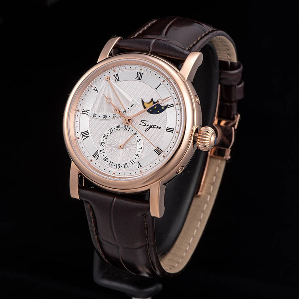Planet Gates 2023 Sugess Watch of Men Automatic Mechanical Moon-Phase Wristwatches Power Reserved  Sapphire WaterResistant Tianjin Movement