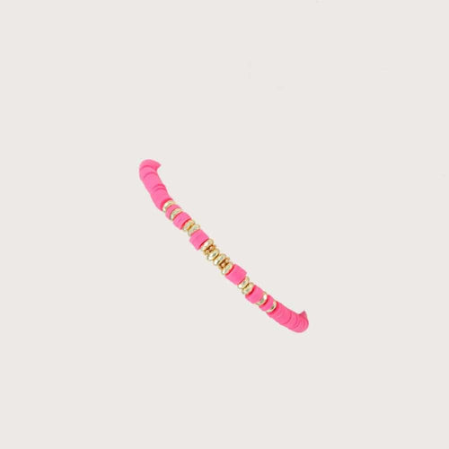 Planet Gates 20230104004I HERLOOK Boho Jewelry Stacking Heishi Bracelets for Women Summer Polymer Clay Beads Bracelet Gold Color Spaced Beads Pulseras