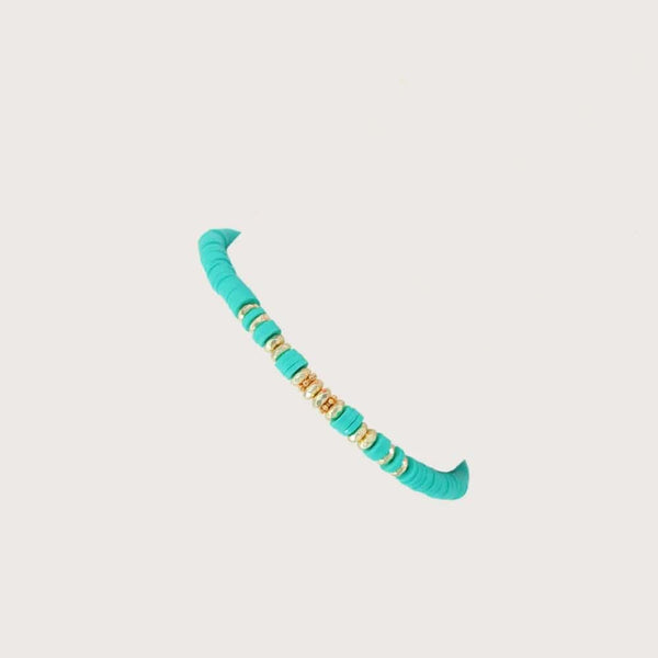 Planet Gates 20230104004J HERLOOK Boho Jewelry Stacking Heishi Bracelets for Women Summer Polymer Clay Beads Bracelet Gold Color Spaced Beads Pulseras