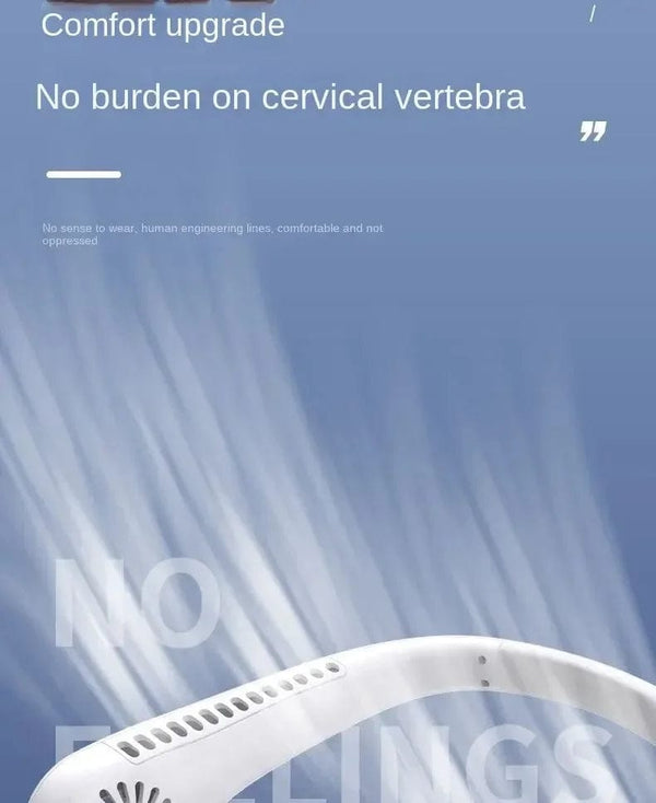 Planet Gates 2024 1200mAh New Mini Neck Mounted Fan Portable Bladeless Neck Rechargeable Air Cooler 3 Speed Mini Summer Sports Fan Outdoor