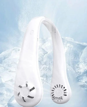 Planet Gates 2024 1200mAh New Mini Neck Mounted Fan Portable Bladeless Neck Rechargeable Air Cooler 3 Speed Mini Summer Sports Fan Outdoor