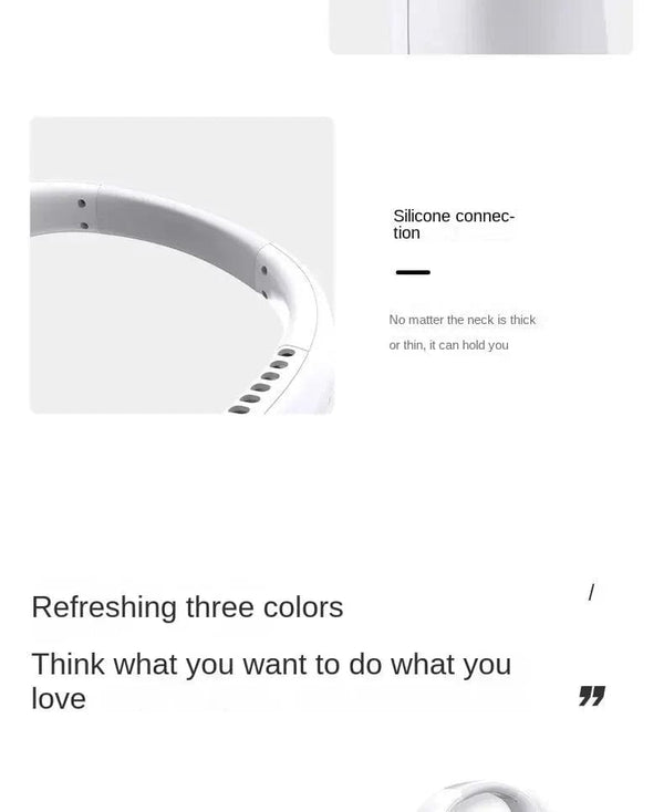 Planet Gates 2024 1200mAh New Mini Neck Mounted Fan Portable Bladeless Neck Rechargeable Air Cooler 3 Speed Mini Summer Sports Fan Outdoor