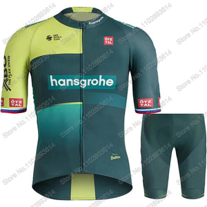 Planet Gates 2024 Boraful Hansgrohe Team Primož Roglič Cycling Jersey Set Slovenia Clothing Road Bike Shirts Suit Bicycle Bib Shorts MTB Wear