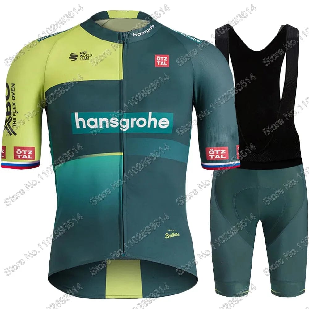 Planet Gates 2024 Boraful Hansgrohe Team Primož Roglič Cycling Jersey Set Slovenia Clothing Road Bike Shirts Suit Bicycle Bib Shorts MTB Wear