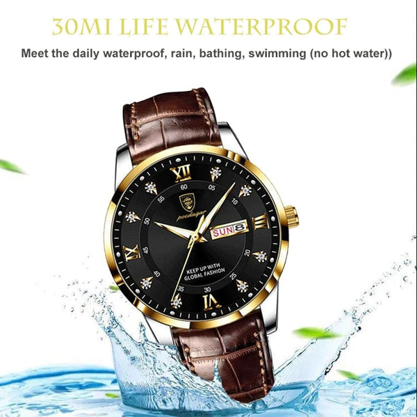 Planet Gates 2024 Men Watches Waterproof Luminous Top Brand Luxury Leather Casual Sports Quartz Wristwatch Military Man Watch For Men relogio