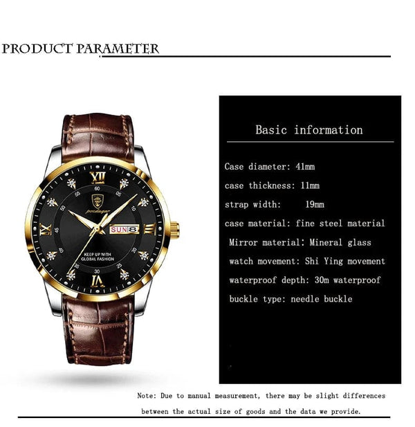 Planet Gates 2024 Men Watches Waterproof Luminous Top Brand Luxury Leather Casual Sports Quartz Wristwatch Military Man Watch For Men relogio