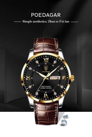 Planet Gates 2024 Men Watches Waterproof Luminous Top Brand Luxury Leather Casual Sports Quartz Wristwatch Military Man Watch For Men relogio