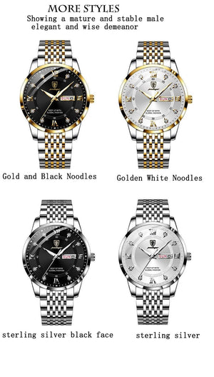 Planet Gates 2024 Men Watches Waterproof Luminous Top Brand Luxury Leather Casual Sports Quartz Wristwatch Military Man Watch For Men relogio