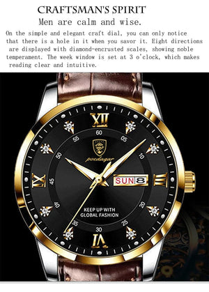 Planet Gates 2024 Men Watches Waterproof Luminous Top Brand Luxury Leather Casual Sports Quartz Wristwatch Military Man Watch For Men relogio