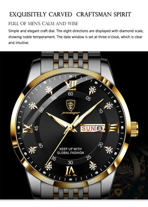 Planet Gates 2024 Men Watches Waterproof Luminous Top Brand Luxury Leather Casual Sports Quartz Wristwatch Military Man Watch For Men relogio