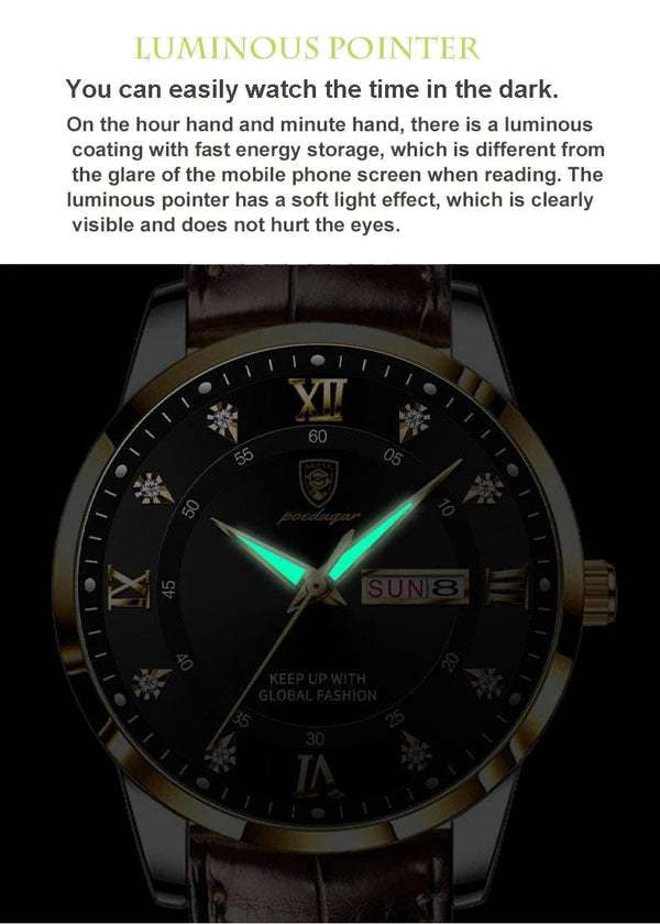 Planet Gates 2024 Men Watches Waterproof Luminous Top Brand Luxury Leather Casual Sports Quartz Wristwatch Military Man Watch For Men relogio