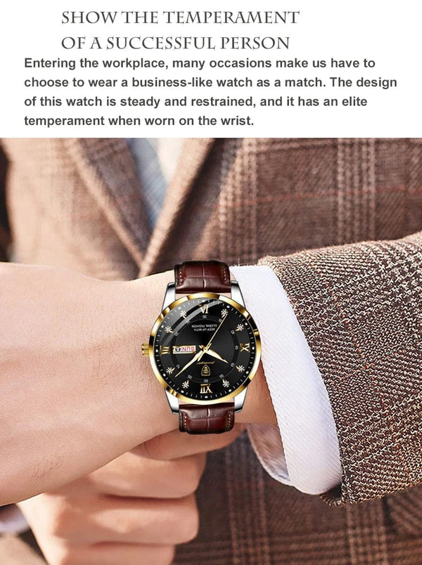 Planet Gates 2024 Men Watches Waterproof Luminous Top Brand Luxury Leather Casual Sports Quartz Wristwatch Military Man Watch For Men relogio