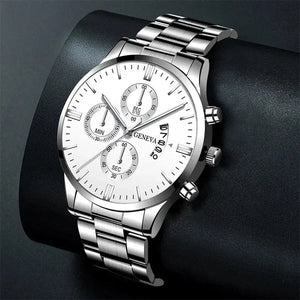 Planet Gates 2024 New 40mm Men's Quartz Watches Stainless Steel Silver Business Sports Watches Watch for Men Montre Homme Relogio Masculino