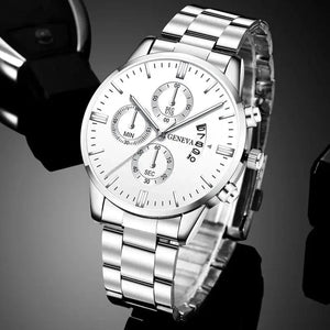 Planet Gates 2024 New 40mm Men's Quartz Watches Stainless Steel Silver Business Sports Watches Watch for Men Montre Homme Relogio Masculino