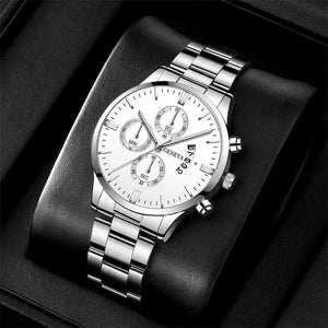 Planet Gates 2024 New 40mm Men's Quartz Watches Stainless Steel Silver Business Sports Watches Watch for Men Montre Homme Relogio Masculino