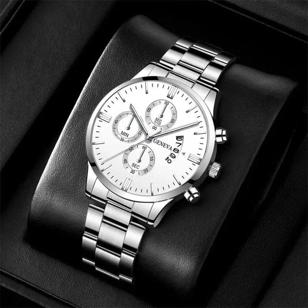 Planet Gates 2024 New 40mm Men's Quartz Watches Stainless Steel Silver Business Sports Watches Watch for Men Montre Homme Relogio Masculino