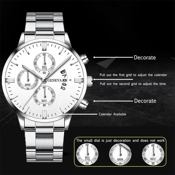 Planet Gates 2024 New 40mm Men's Quartz Watches Stainless Steel Silver Business Sports Watches Watch for Men Montre Homme Relogio Masculino