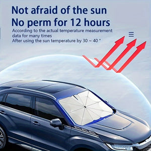 Planet Gates 2024 New Car Sunshade V-neck blue bottom foldable Umbrella Reflective sunshade for vehicles blocking UV sunshade, keep your vehicle cool, easy to use and store, fit on a variety of front windshields