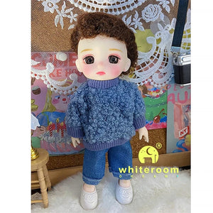 Planet Gates 2024 New Christmas Gift Doll For Children Girl BJD Naked Blue Eye PVC Face Clothes Accessories16cm 13 Movable Joints Ppresent