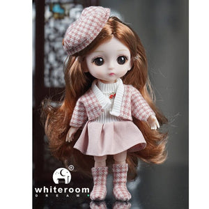 Planet Gates 2024 New Christmas Gift Doll For Children Girl BJD Naked Blue Eye PVC Face Clothes Accessories16cm 13 Movable Joints Ppresent