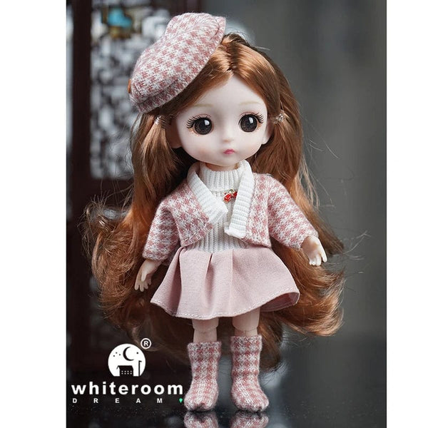 Planet Gates 2024 New Christmas Gift Doll For Children Girl BJD Naked Blue Eye PVC Face Clothes Accessories16cm 13 Movable Joints Ppresent