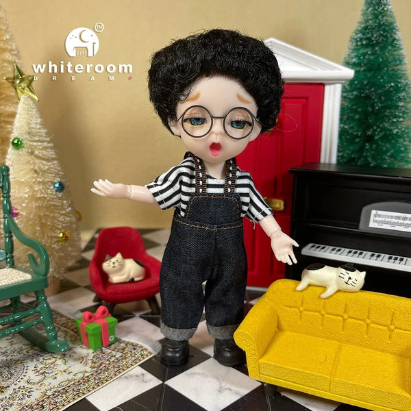 Planet Gates 2024 New Christmas Gift Doll For Children Girl BJD Naked Blue Eye PVC Face Clothes Accessories16cm 13 Movable Joints Ppresent