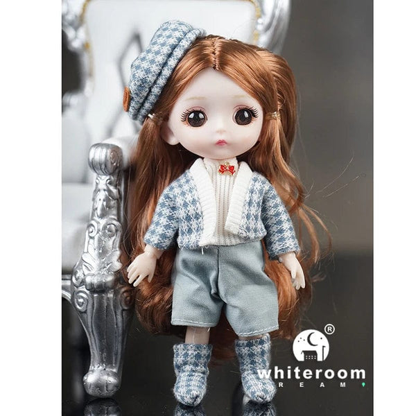 Planet Gates 2024 New Christmas Gift Doll For Children Girl BJD Naked Blue Eye PVC Face Clothes Accessories16cm 13 Movable Joints Ppresent