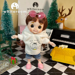 Planet Gates 2024 New Christmas Gift Doll For Children Girl BJD Naked Blue Eye PVC Face Clothes Accessories16cm 13 Movable Joints Ppresent
