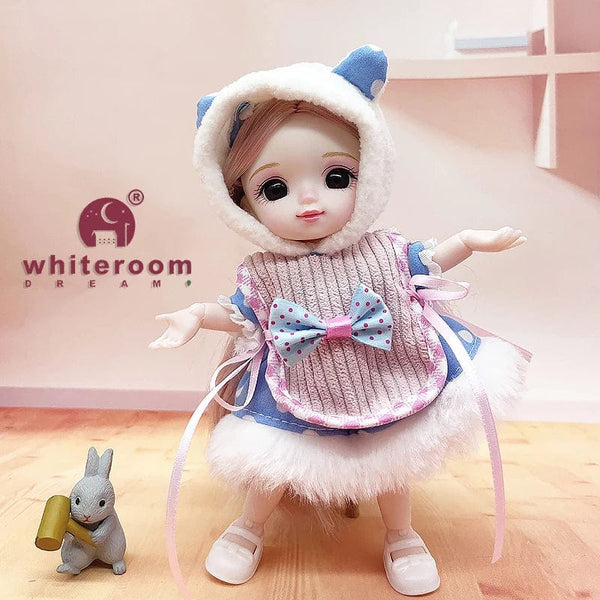 Planet Gates 2024 New Christmas Gift Doll For Children Girl BJD Naked Blue Eye PVC Face Clothes Accessories16cm 13 Movable Joints Ppresent