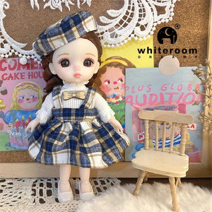 Planet Gates 2024 New Christmas Gift Doll For Children Girl BJD Naked Blue Eye PVC Face Clothes Accessories16cm 13 Movable Joints Ppresent