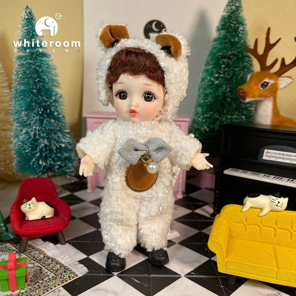 Planet Gates 2024 New Christmas Gift Doll For Children Girl BJD Naked Blue Eye PVC Face Clothes Accessories16cm 13 Movable Joints Ppresent