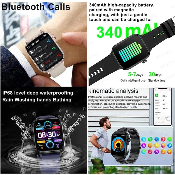 Planet Gates 2024 New ECG+PPG Uric Acid Non-Invasive Blood Glucose Smartwatch Men Bluetooth Call Heart Rate Blood Pressure Smart Watch Women