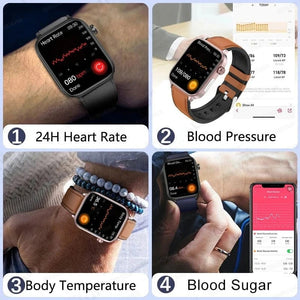 Planet Gates 2024 New ECG+PPG Uric Acid Non-Invasive Blood Glucose Smartwatch Men Bluetooth Call Heart Rate Blood Pressure Smart Watch Women
