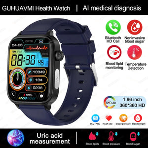 Planet Gates 2024 New ECG+PPG Uric Acid Non-Invasive Blood Glucose Smartwatch Men Bluetooth Call Heart Rate Blood Pressure Smart Watch Women