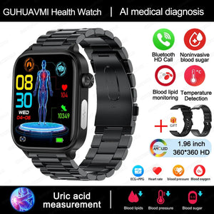 Planet Gates 2024 New ECG+PPG Uric Acid Non-Invasive Blood Glucose Smartwatch Men Bluetooth Call Heart Rate Blood Pressure Smart Watch Women