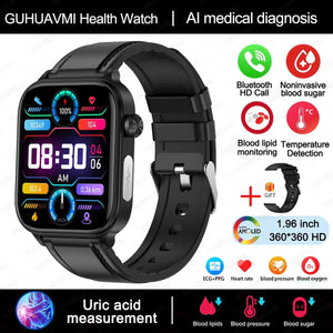 Planet Gates 2024 New ECG+PPG Uric Acid Non-Invasive Blood Glucose Smartwatch Men Bluetooth Call Heart Rate Blood Pressure Smart Watch Women