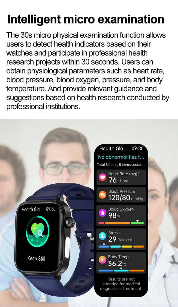 Planet Gates 2024 New ECG+PPG Uric Acid Non-Invasive Blood Glucose Smartwatch Men Bluetooth Call Heart Rate Blood Pressure Smart Watch Women