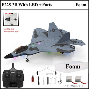 Planet Gates 2024 New F22S 2.4G 3CH 3D6G RC Airplane Raptor F22 Warplane WLtoys A180 Upgrade Version LED Light With Gyroscope Out Door Toys