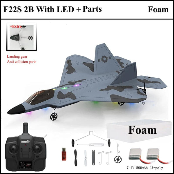 Planet Gates 2024 New F22S 2.4G 3CH 3D6G RC Airplane Raptor F22 Warplane WLtoys A180 Upgrade Version LED Light With Gyroscope Out Door Toys