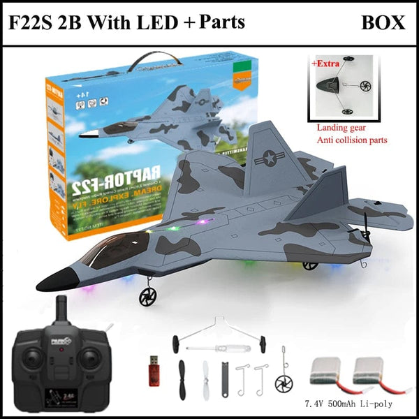 Planet Gates 2024 New F22S 2.4G 3CH 3D6G RC Airplane Raptor F22 Warplane WLtoys A180 Upgrade Version LED Light With Gyroscope Out Door Toys