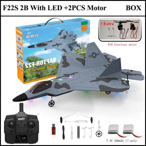 Planet Gates 2024 New F22S 2.4G 3CH 3D6G RC Airplane Raptor F22 Warplane WLtoys A180 Upgrade Version LED Light With Gyroscope Out Door Toys