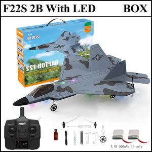 Planet Gates 2024 New F22S 2.4G 3CH 3D6G RC Airplane Raptor F22 Warplane WLtoys A180 Upgrade Version LED Light With Gyroscope Out Door Toys