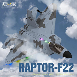 Planet Gates 2024 New F22S 2.4G 3CH 3D6G RC Airplane Raptor F22 Warplane WLtoys A180 Upgrade Version LED Light With Gyroscope Out Door Toys