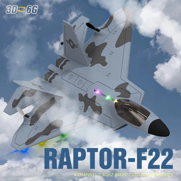Planet Gates 2024 New F22S 2.4G 3CH 3D6G RC Airplane Raptor F22 Warplane WLtoys A180 Upgrade Version LED Light With Gyroscope Out Door Toys