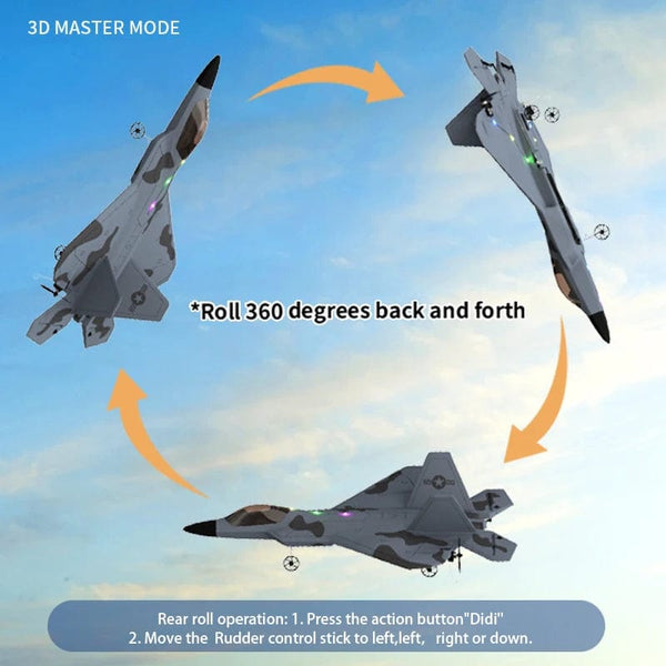 Planet Gates 2024 New F22S 2.4G 3CH 3D6G RC Airplane Raptor F22 Warplane WLtoys A180 Upgrade Version LED Light With Gyroscope Out Door Toys