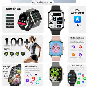 Planet Gates 2024 New For Huawei Xiaomi AMOLED Smart Watch Men Blood Sugar Bluetooth Call GPS Sport Tracker IP68 Waterproof Women Smartwatch