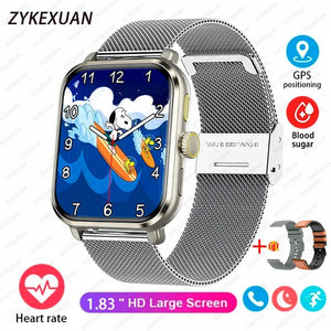 Planet Gates 2024 New For Huawei Xiaomi AMOLED Smart Watch Men Blood Sugar Bluetooth Call GPS Sport Tracker IP68 Waterproof Women Smartwatch